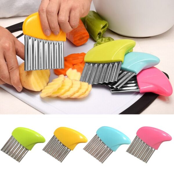 STAINLESS STEEL VEGETABLE FRUIT/POTATO/PLAINTAIN CRINKLE WAVY CUTTER/SLICER